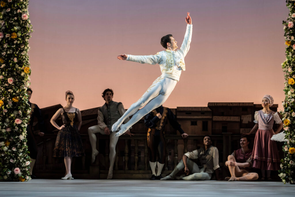 Basilio jumps in the air in his variation from the wedding scene of Act III od Don Quixote
